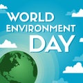 Word environment day poster tree Royalty Free Stock Photo