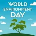 Word environment day poster tree