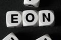 Word eon on toy cubes