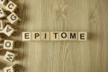 Word epitome from wooden blocks