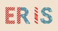 ERIS Word with Festive Holiday and Winter Patterns Royalty Free Stock Photo