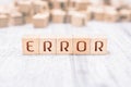 The Word Error Formed By Wooden Blocks On A White Table Royalty Free Stock Photo