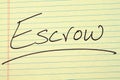 Escrow On A Yellow Legal Pad Royalty Free Stock Photo