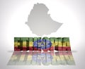 Word Ethiopia on a map background Royalty Free Stock Photo