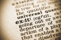 The word Exit in the dictionary