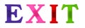 Word exit is lined with multicolored plastic letters on magnets Royalty Free Stock Photo