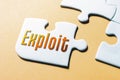 The Word Exploit In Missing Piece Jigsaw Puzzle Royalty Free Stock Photo