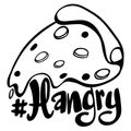 Word expression for hangry with pizza slice