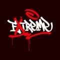 Word Extreme Text Graffiti Style Hand Written Vector Typography Illustration
