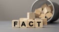 Word FACT made with cube wooden block on a desk Royalty Free Stock Photo