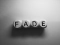 Word fade spelled on dice