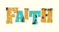 Faith Concept Stamped Word Art Illustration