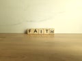 Word faith from wooden blocks Royalty Free Stock Photo