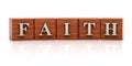 Word faith written on wooden cubes Royalty Free Stock Photo