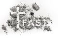 Word fast written in ash, dust or sand Royalty Free Stock Photo