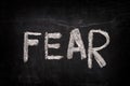 Word Fear on a blackboard