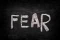 Word Fear on a blackboard Royalty Free Stock Photo