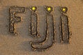 Word Fiji written on a beach Royalty Free Stock Photo