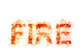 The word `FIRE` illustration stylized with smoke