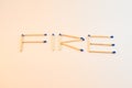 Word Fire made with matches. Royalty Free Stock Photo