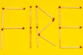 Word FIRE made with matches Royalty Free Stock Photo