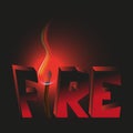 Word fire vector illustration