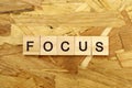 word Focus made of wooden letters