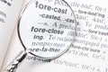 Word 'Foreclose' magnified