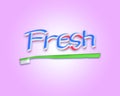 Word `fresh` written with tooth paste Royalty Free Stock Photo