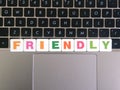 Word Friendly on keyboard background