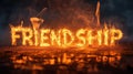 Word Friendship on Fire Royalty Free Stock Photo