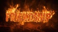 Word Friendship on Fire Royalty Free Stock Photo