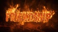 Word Friendship on Fire Royalty Free Stock Photo