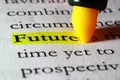Word future highlighted with a yellow marker Royalty Free Stock Photo
