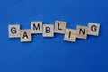 Word gambling made from gray wooden letters Royalty Free Stock Photo