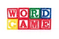 Word Game - Alphabet Baby Blocks on white