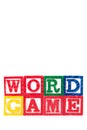 Word Game - Alphabet Baby Blocks on white