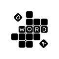 Word game black glyph icon