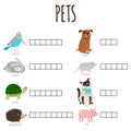 Word game for kids how named animal vector illustration with cartoon character pets