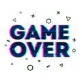 Word Game over in Ornamental design glitch and noise. Designs for banners, web pages, screen savers, presentations Royalty Free Stock Photo