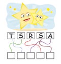 Word game with stars
