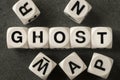 Word ghost on toy cubes