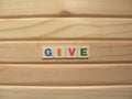 Word Give on wood Royalty Free Stock Photo