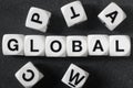 Word global on toy cubes