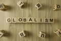 Word globalism from wooden blocks