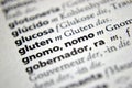 Word gluten spanish german dictionary Royalty Free Stock Photo