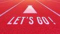 Word go written on an athletics track for business planning strategies and challenges or career path opportunities and change Royalty Free Stock Photo