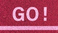 Word go written on an athletics track for business planning strategies and challenges or career path opportunities and change Royalty Free Stock Photo