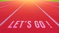 Word go written on an athletics track for business planning strategies and challenges or career path opportunities and change Royalty Free Stock Photo