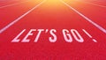Word go written on athletics track for business planning strategies and challenges or career path opportunities and change, Royalty Free Stock Photo
